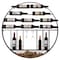 Vintiquewise Vintage Decorative Modern Black Metal Round Wall Mounted Wine Display Rack w/Cork and Glass Holder QI004276.KD - alternate 1